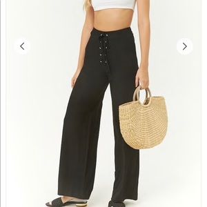 Lace Up Palazzo Pants